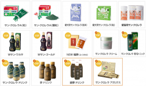 圖9. 日本太陽小球藻系列產(chǎn)品，部分標(biāo)注含有CGF